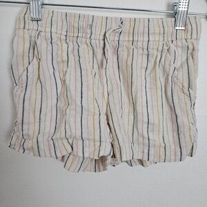 Old Navy Kids Striped Linen Blend‎ Shorts Elastic Waist Drawstring Size M 8